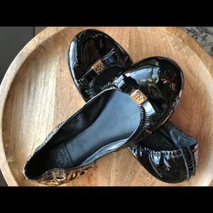 Nearly new patent leather Tory Burch flats